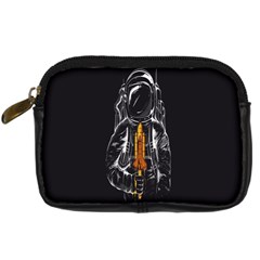 Humor Rocket Ice Cream Funny Astronauts Minimalistic Black Background Digital Camera Cases