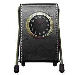 Leather Stitching Thread Perforation Perforated Leather Texture Pen Holder Desk Clocks by Simbadda