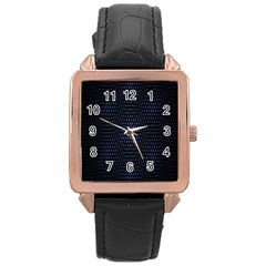 Hexagonal White Dark Mesh Rose Gold Leather Watch  by Simbadda