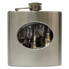 New York United States Of America Night Top View Hip Flask (6 oz)