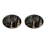 New York United States Of America Night Top View Cufflinks (Oval) Front(Pair)