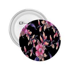 Neon Flowers Black Background 2 25  Buttons by Simbadda