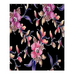 Neon Flowers Black Background Shower Curtain 60  X 72  (medium) 