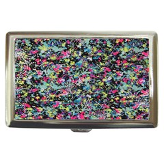 Neon Floral Print Silver Spandex Cigarette Money Cases by Simbadda