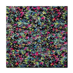 Neon Floral Print Silver Spandex Face Towel by Simbadda