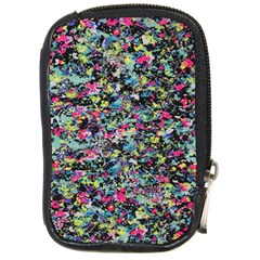 Neon Floral Print Silver Spandex Compact Camera Cases by Simbadda