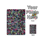 Neon Floral Print Silver Spandex Playing Cards 54 (Mini)  Front - Club2