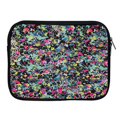 Neon Floral Print Silver Spandex Apple Ipad 2/3/4 Zipper Cases by Simbadda