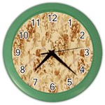 Patterns Flowers Petals Shape Background Color Wall Clocks Front