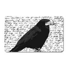 Black Raven  Magnet (rectangular) by Valentinaart