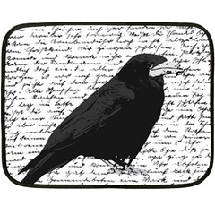 Black Raven  Fleece Blanket (mini) by Valentinaart