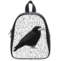 Black Raven  School Bags (small)  by Valentinaart