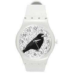 Black Raven  Round Plastic Sport Watch (m) by Valentinaart