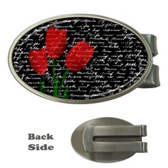 Red Tulips Money Clips (oval)  by Valentinaart