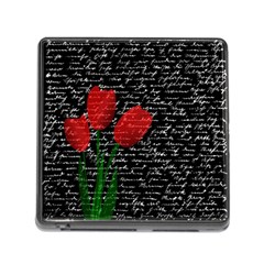Red Tulips Memory Card Reader (square) by Valentinaart