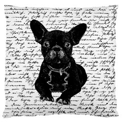 Cute Bulldog Large Flano Cushion Case (two Sides) by Valentinaart