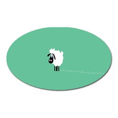 Sheep Trails Curly Minimalism Oval Magnet