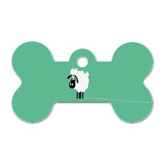 Sheep Trails Curly Minimalism Dog Tag Bone (two Sides) by Simbadda