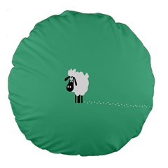 Sheep Trails Curly Minimalism Large 18  Premium Round Cushions by Simbadda