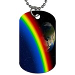 Rainbow Earth Outer Space Fantasy Carmen Image Dog Tag (One Side) Front