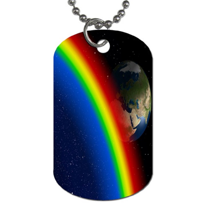 Rainbow Earth Outer Space Fantasy Carmen Image Dog Tag (One Side)