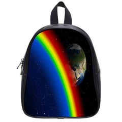 Rainbow Earth Outer Space Fantasy Carmen Image School Bags (small)  by Simbadda