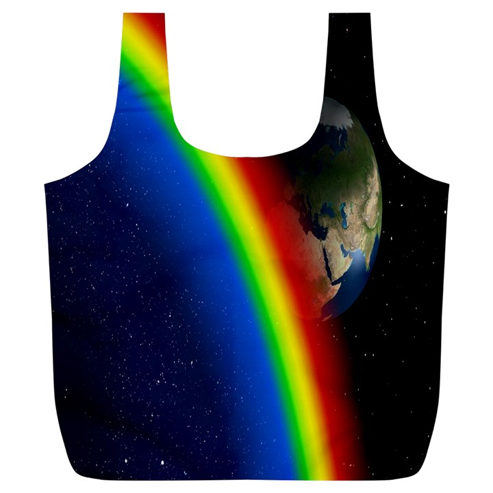 Rainbow Earth Outer Space Fantasy Carmen Image Full Print Recycle Bags (L) 