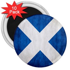 Scotland Flag Surface Texture Color Symbolism 3  Magnets (10 Pack)  by Simbadda