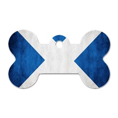 Scotland Flag Surface Texture Color Symbolism Dog Tag Bone (one Side) by Simbadda