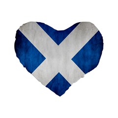Scotland Flag Surface Texture Color Symbolism Standard 16  Premium Flano Heart Shape Cushions by Simbadda