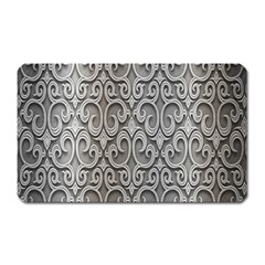 Patterns Wavy Background Texture Metal Silver Magnet (rectangular) by Simbadda