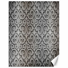 Patterns Wavy Background Texture Metal Silver Canvas 12  X 16   by Simbadda