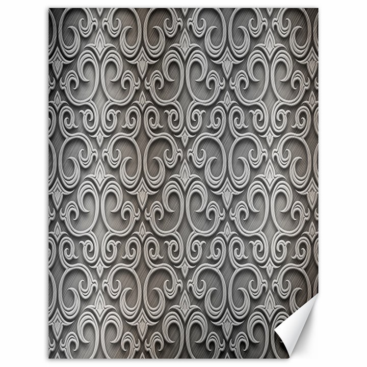 Patterns Wavy Background Texture Metal Silver Canvas 12  x 16  