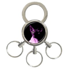 Pink Sphynx Cat 3-ring Key Chains by Valentinaart