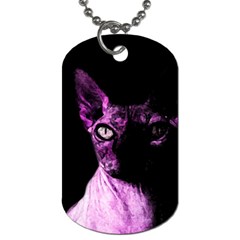 Pink Sphynx Cat Dog Tag (one Side) by Valentinaart