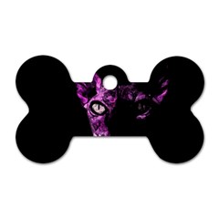 Pink Sphynx Cat Dog Tag Bone (one Side) by Valentinaart