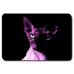 Pink Sphynx Cat Large Doormat  by Valentinaart