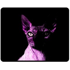 Pink Sphynx Cat Fleece Blanket (medium)  by Valentinaart