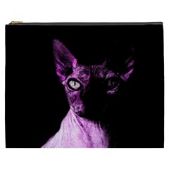 Pink Sphynx Cat Cosmetic Bag (xxxl)  by Valentinaart