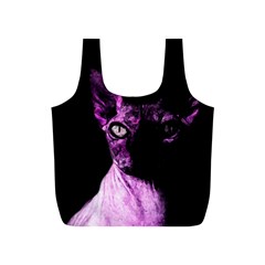 Pink Sphynx Cat Full Print Recycle Bags (s)  by Valentinaart