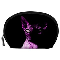 Pink Sphynx Cat Accessory Pouches (large)  by Valentinaart