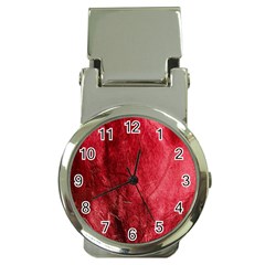 Red Background Texture Money Clip Watches by Simbadda
