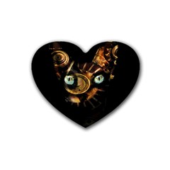 Sphynx Cat Rubber Coaster (heart)  by Valentinaart