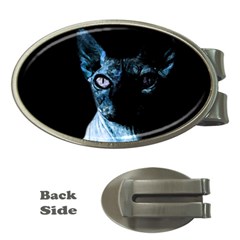 Blue Sphynx Cat Money Clips (oval)  by Valentinaart