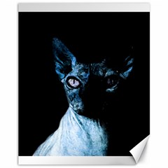 Blue Sphynx Cat Canvas 11  X 14   by Valentinaart