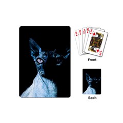 Blue Sphynx Cat Playing Cards (mini)  by Valentinaart