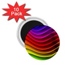 Spectrum Rainbow Background Surface Stripes Texture Waves 1.75  Magnets (10 pack)  Front