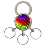 Spectrum Rainbow Background Surface Stripes Texture Waves 3-Ring Key Chains Front