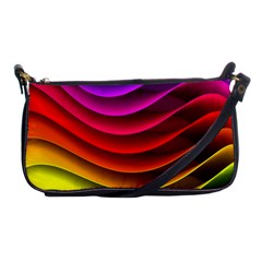 Spectrum Rainbow Background Surface Stripes Texture Waves Shoulder Clutch Bags