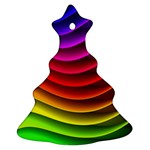 Spectrum Rainbow Background Surface Stripes Texture Waves Christmas Tree Ornament (Two Sides) Back